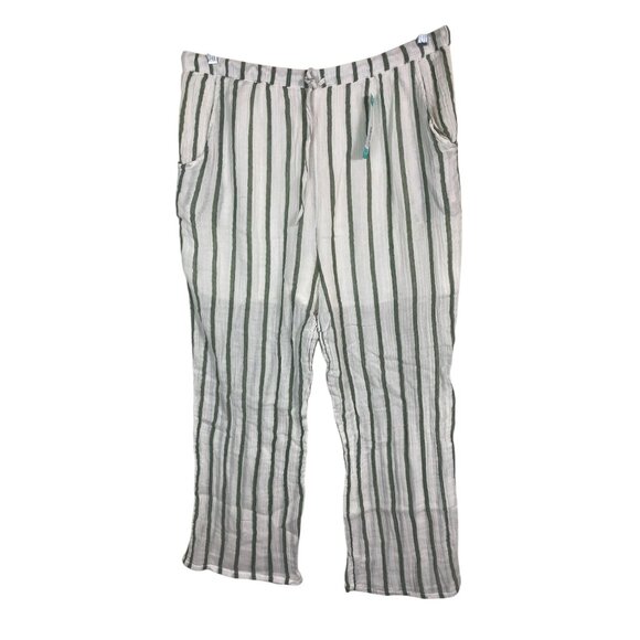 New Stitch Fix Dizzy Lizzy gauzy Stripe Wide Leg Pant White Size XL Vacation - Picture 1 of 16